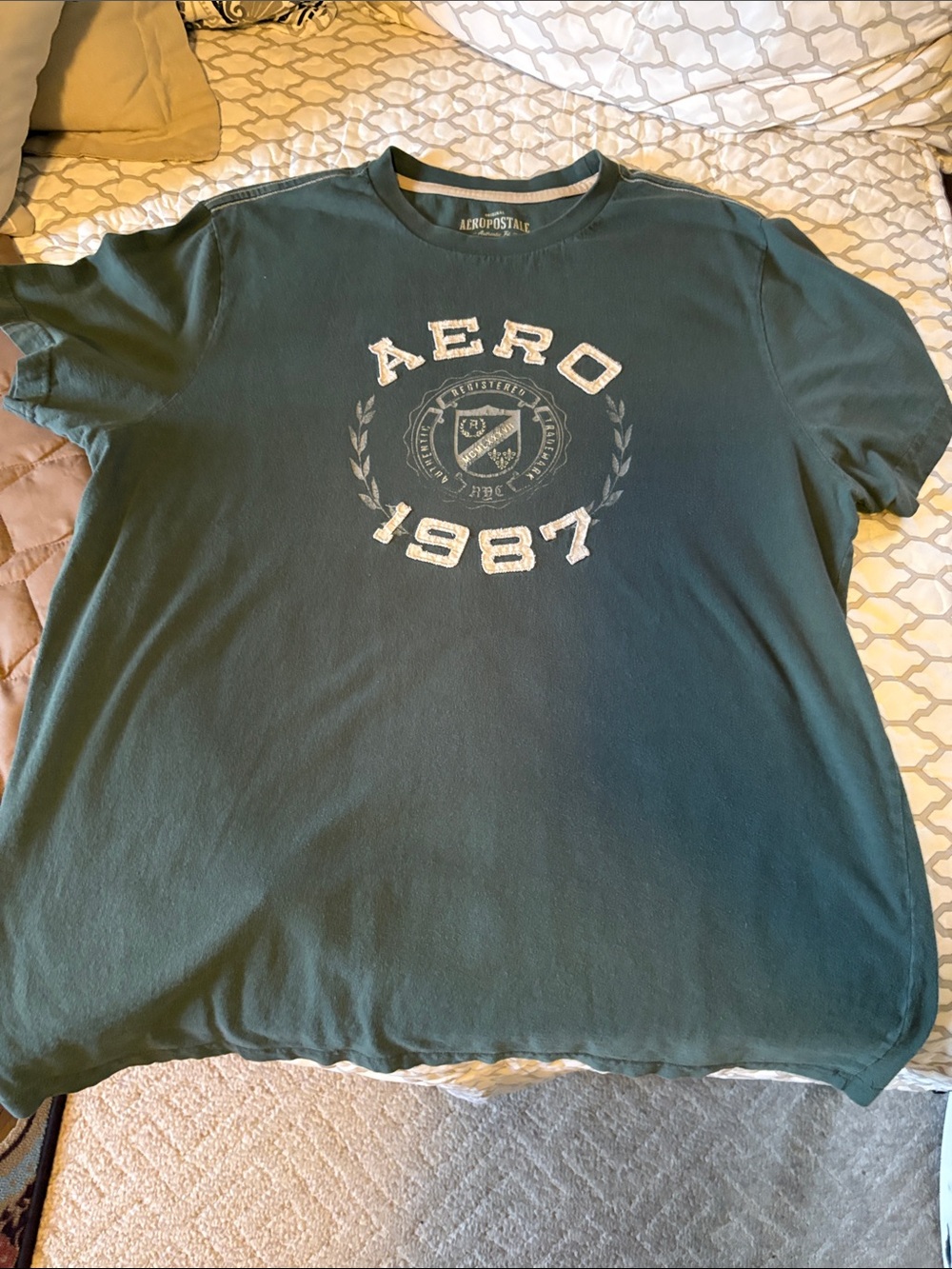 Aeropostale Men’s Teal Graphic AERO 1987 Short Sleeve Tee